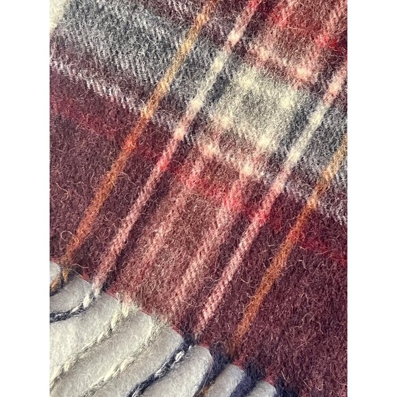 George Straith Ltd. 100% Cashmere Plaid Scarf 61.5"X12" Scotland Fringed READ - Picture 4 of 7